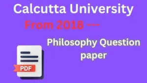 Cu Philosophy Question paper