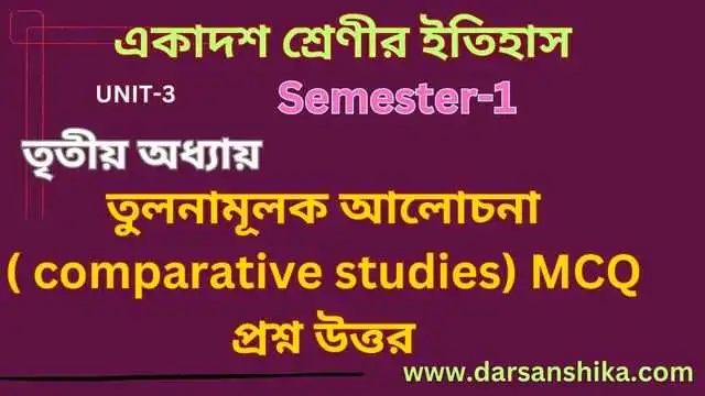 একাদশ শ্রেণীর ইতিহাস তৃতীয় অধ্যায় MCQ |